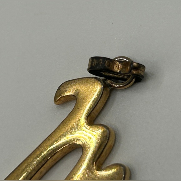 Vintage Monet 10k Gold Initial M Pendant Script - Picture 2 of 7